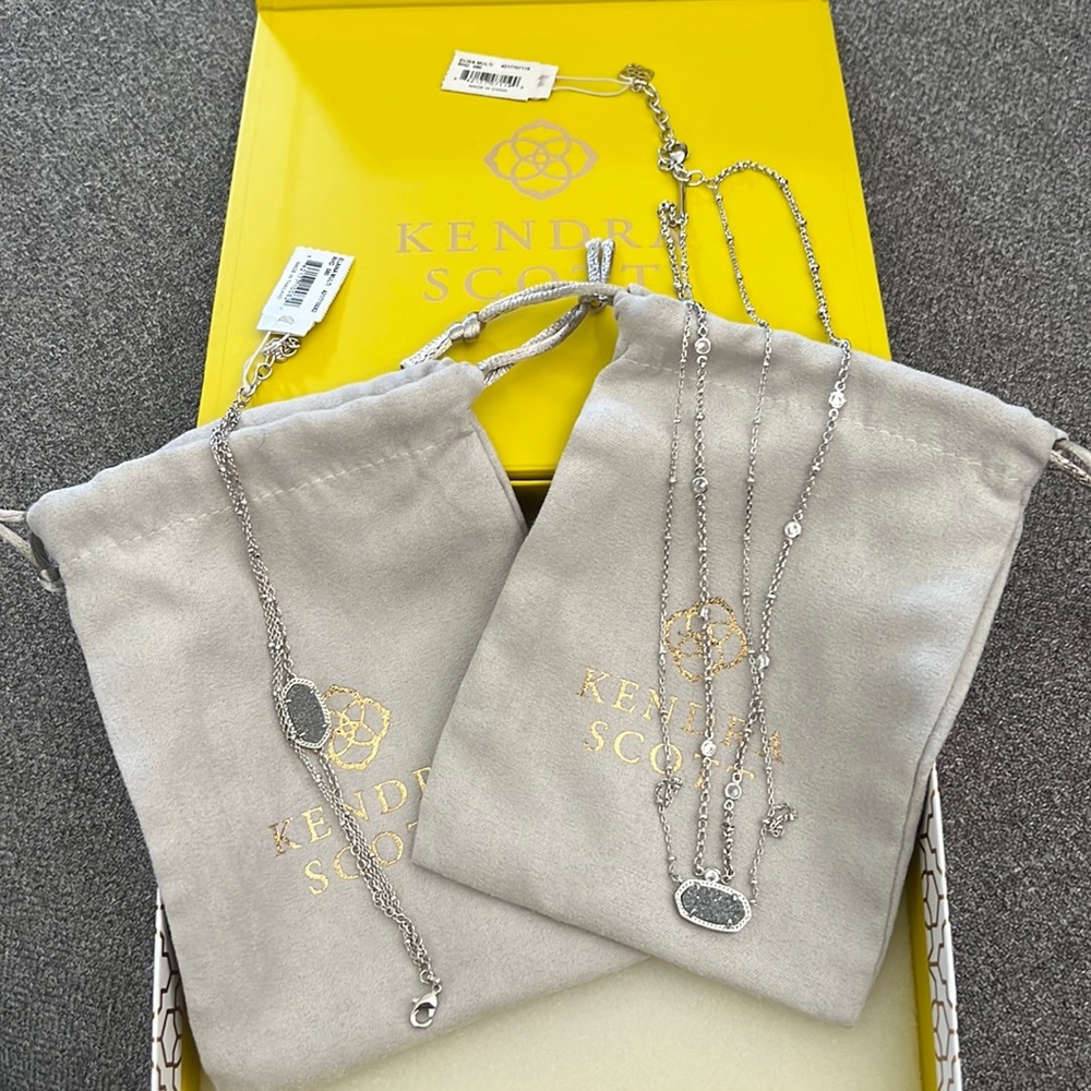 Kendra Scott Matching Necklace and Bracelet Set - Elisa and Elaina